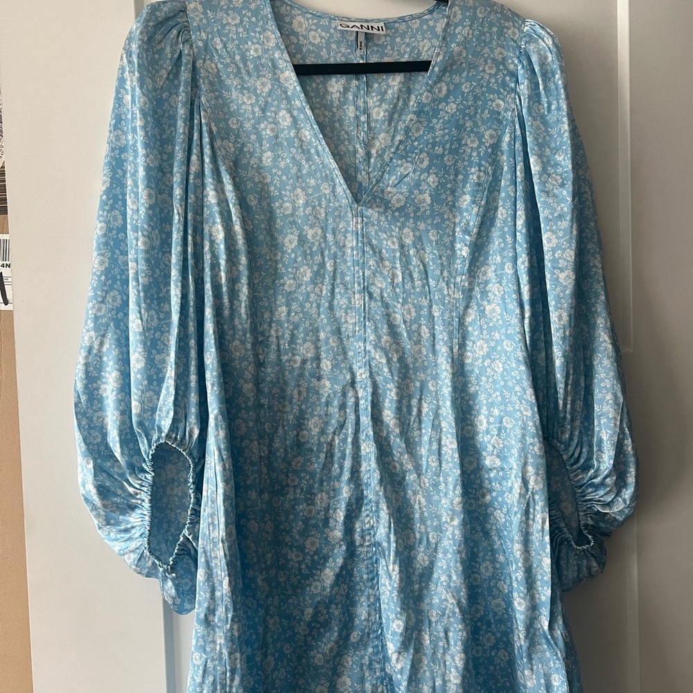 Ganni Blue Floral Dress
